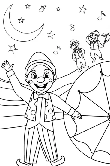 A coloring page of JJ’s Starry Night Dance Party Coloring Page