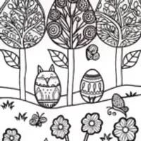 Easter Egg Fantasy Garden Coloring Page
