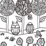 Easter Egg Fantasy Garden Coloring Page