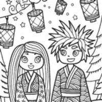 Guardians of the Lantern Festival Coloring Page