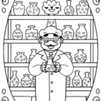 Mario’s Magical Potion Lab Coloring Page