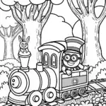 Minion’s Magical Train Adventure Coloring Page