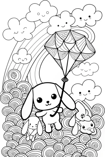 A coloring page of Cinnamoroll’s Cloudy Adventure Coloring Page