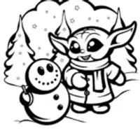 Baby Yoda’s Winter Wonderland Coloring Page