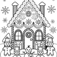 Gingerbread House Winter Festival Coloring Page