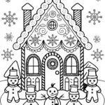Gingerbread House Winter Festival Coloring Page
