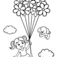 Ballooning through spring skies coloring page