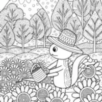 Axolotl’s Garden of Wonders Coloring Page