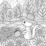 Axolotl’s Garden of Wonders Coloring Page