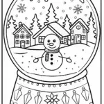 Christmas Spirit in a Snow Globe Coloring Page