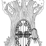 Alice’s Enchanted Doorway Coloring Page