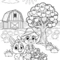 Bluey and Bingo’s Farm Adventure Coloring Page