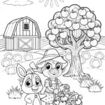 Bluey and Bingo’s Farm Adventure Coloring Page
