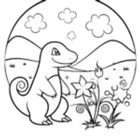 Charizard’s Garden of Dreams Coloring Page