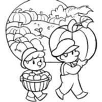 Mario and Luigi’s Pumpkin Patch Adventure Coloring Page