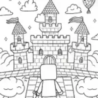 Minecraft Sky Castle Adventure Coloring Page