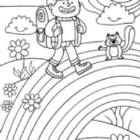 The Great Rainbow Adventure Coloring Page