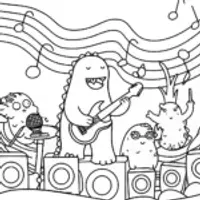 Godzilla’s Musical Showdown Coloring Page