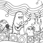 Godzilla’s Musical Showdown Coloring Page