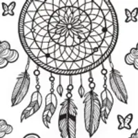 Rainbow Dreamcatcher Sky Coloring Page