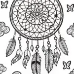 Rainbow Dreamcatcher Sky Coloring Page