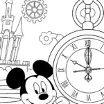 Mickey Mouse the Time Traveler Coloring Page