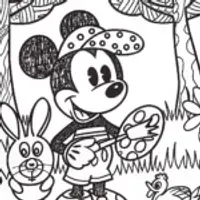 Mickey Mouse Art Adventure Coloring Page