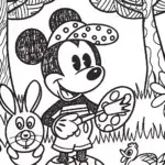 Mickey Mouse Art Adventure Coloring Page