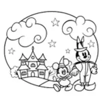 Mickey Mouse and Friends Halloween Parade Coloring Page