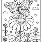 Guardian butterfly in a magical garden