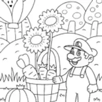 Mario’s Garden Adventure Coloring Page