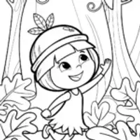 Whimsical Acorn Fairy Coloring Page