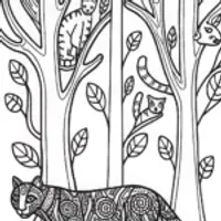 The Black Panther and the Whispering Winds Coloring Page