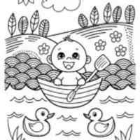 Baby’s First Adventure Coloring Page