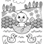 Baby’s First Adventure Coloring Page