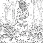 Demon Slayer and Spirit Guardian Coloring Page