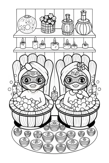 A coloring page of Shopkins Shimmering Spa Day Coloring Page