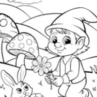 Gnome Gardening Adventure Coloring Page