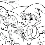 Gnome Gardening Adventure Coloring Page