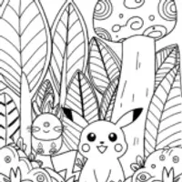 Pikachu’s Nature Quest Coloring Page