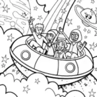Rainbow High Students’ Starship Adventure Coloring Page