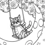 Star the Cat’s Cosmic Playground Coloring Page