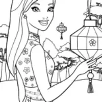 Barbie’s Enchanted Lantern Festival Coloring Page