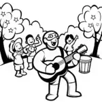 Captain America’s Musical Unity Jam Coloring Page