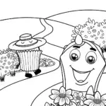 Cupcake Chic Garden Adventure Coloring Page