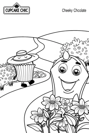 A coloring page of Cupcake Chic Garden Adventure Coloring Page