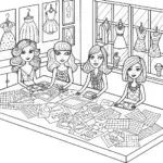 Bratz Dolls Fashion Design Studio Coloring Page