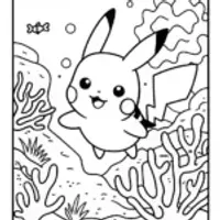 Pikachu’s Underwater Adventure Coloring Page