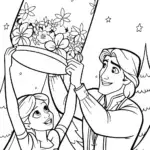 Belle and Beast Lantern Festival Coloring Page