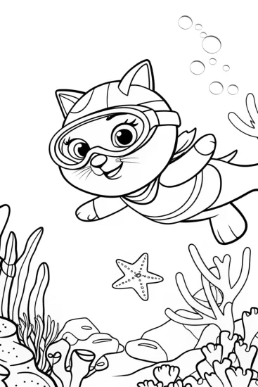 A coloring page of Kwazii’s Underwater Racing Adventure Coloring Page